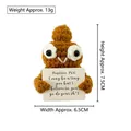 Handmade crochet positive poop doll with motivational card, 7.5cm tall brown plush toy - Brown Poop