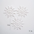 Decorazioni natalizie a fiocco di neve bianco glitter 12cm ornamenti da appendere - 12CM 3 Pezzi / Bianco