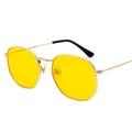 Gafas de sol Harajuku con montura de metal dorado y lentes amarillas transparentes - Montura Dorada Lente Amarillo Océano C12