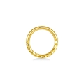 Golden stainless steel nose ring featuring a diamond-cut textured surface for a shiny finish - 8# Diamond Cut / 1.2mm x 8mm / Gold