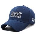 Casquette de baseball bleu marine usée avec broderie 1983 3D et visière vintage - Réglable / Bleu marine