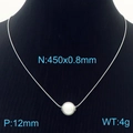 Eleganter 12mm Perlenanhänger an einer minimalistischen silberfarbenen Kette für Damen - Silber-12mm Perle (KN236532-HR)