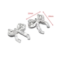 Silver stainless steel bow pendant measuring 22mm by 24mm for DIY jewelry making - 22*24mm Bow 1.7mm Single Hole / Steel