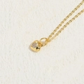 Elegant gold heart pendant necklace with a clear sparkling cubic zirconia stone - Heart Zirconia