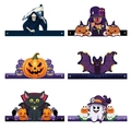 Coronas y diademas decorativas de Halloween con diseños de fantasmas calabazas y brujas - Juego de 6 / Gorro de fiesta de Halloween Estilo B