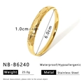 Polished golden stainless steel bangle featuring a unique textured pebble embossed design - Embossed Scale Texture (NB-B6240)