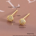 Minimalistische gouden ronde oorknopjes met zirkonia en een diameter van 0,5cm - Goudkleurig Rond (Klein) / 0.5cm