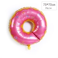 Pink donut shaped foil balloon with sprinkles for birthday decor, 75x70cm size - Pink Donut