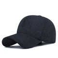 Berretto invernale da uomo grigio scuro con fodera in pile e paraorecchie sportivo - Regolabile / Blu navy