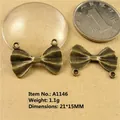 Detail of vintage bronze bow charms, size 21x15mm, zinc alloy pendants for DIY jewelry - A1146-21*15MM