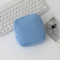Premium sky blue corduroy pouch for cosmetics, coin storage, and daily accessories - Light Blue