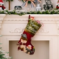 Large Christmas stocking with 3D snowman dolls and Merry Christmas embroidery - Snowman