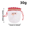 Bolsa de regalo de Papá Noel 3D de felpa con cordón en tela de punto y piel 14x13cm - Santa Claus
