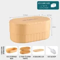 72-grid light orange silicone ice cube tray set with storage box and white scoop - Yellow Hard Bottom 2 Layers 72 Grids with Storage Box and Scoop