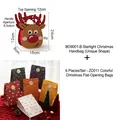 Christmas reindeer felt tote bag and festive paper gift bags set for candy and snacks - Reindeer Felt Bag + 6PCS Paper Bags Set