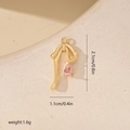 Pendentif nœud doré avec zircon rose et dimensions en cm et pouces pour la création de bijoux - Or + Zirconium rose
