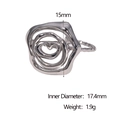 Dettaglio anello rosa traforato argento con cuore e misure di diametro interno di 17,4mm - Color Acciaio