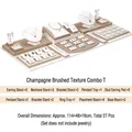 27-piece champagne brushed leather jewelry display set for necklaces and rings - Combination T (White/Champagne, 27pcs)