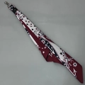 Detailliertes nautisches Muster auf Baumwoll-Bandana mit Anker-Motiv und Metallschnalle - Schal-Anhänger / Roter Anker mit Ring