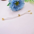 Detail of 18K gold-plated sliding clasp and white Milan cord for DIY bracelet making - White