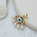 Goldener Evil Eye Anhänger mit bunten Zirkonia, Emaille-Auge und fünf Perlen - D3527JC Anhänger 21