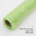 Light green snow point mesh wrap roll for flower packaging, size 50cm by 3.6m - 50cmx3.6m / Green