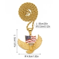 Hip hop gold alloy eagle pendant with American flag pattern on a 20-inch Cuban chain - Eagle Badge (467) / Gold