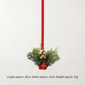 Christmas tree hanging ornament featuring red gift box and green bow with pine needles - Red Gift Box (29g)
