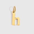 Polished gold-plated lowercase h letter pendant with minimalist glossy finish - Lowercase h - 14K Gold