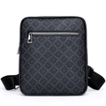 Moderne schwarze Herren Umhängetasche mit geometrischem Muster und Nylonriemen - Schwarz