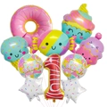 9-piece ice cream and donut foil balloon set for summer birthday party decorations - Number 1 - Donut Candy Set