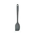 Dark gray silicone spatula with hanging hole from a 12-piece non-stick cookware set - Small Scraper