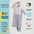 Smoky grey EVA thickened long raincoat with hood for adults, waterproof and durable - Smoke