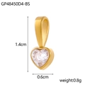 Golden heart pendant with clear heart-shaped zircon, sized 1.4cm by 0.6cm, weight 0.8g - Heart - Transparent