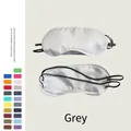 Breathable grey polyester sleep mask with dual elastic straps available in 20 colors - Gray