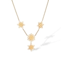 Minimalistische vergoldete Halskette mit Blumen-Anhängern aus Titanstahl für Damen in Gold - Blumen-Stil/24290