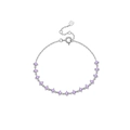 Elegante bracciale in argento sterling 925 con pietre preziose viola per donna - Argento 925 / Platino
