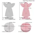 Detail view of angel shaped mold dimensions including height width and base weight - Angel Insert Set Silicone Mold