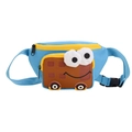 Blue and yellow cartoon cross-body bag for kids with funny eyes and color block design - Blue