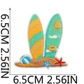 Summer surfboards and beach embroidery patch with sun and starfish on white background - No.10 Surfboard Collection