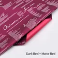 Waterproof dark red floral wrapping paper with elegant matte texture and letter print - Korean Film English - Dark Red + Matte Red