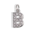Poliertes silbernes Edelstahl-Buchstabe B Anhänger mit Mikro-Pave Zirkonia-Steinen - Buchstabe B / Silber