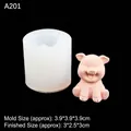 Cartoon pig silicone mold for DIY candles with 3x2.5x3cm finished product size - Transparent A201 (Pig) / Clear