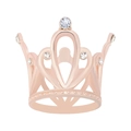 Detail showing a rose gold crown ring with sparkling round cubic zirconia inlay - 12 Rhinestone Rose Gold Small Crown 01