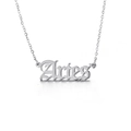 Collana con ciondolo segno zodiacale Ariete stile gotico in acciaio inox lucido - Ariete