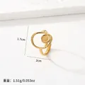 Adjustable golden stainless steel double-layered hammered ring with dimensions 1.7x2cm - 54-Hammered Double Band / Gold