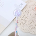 Creative transparent neutral pen with purple heart sequins and a white butterfly topper - Butterfly White