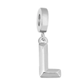 Polished silver stainless steel pendant featuring a minimalist uppercase letter L design - Letter L