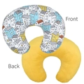Elastic U-shaped nursing pillow cover with colorful city buildings and yellow back - House