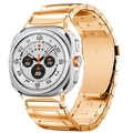 Detalle del cierre de acero inoxidable y la correa de metal dorado para Samsung Watch - Universal para Watch8 / 8Classic / Oro Rosa (Conector de Acero Inoxidable)